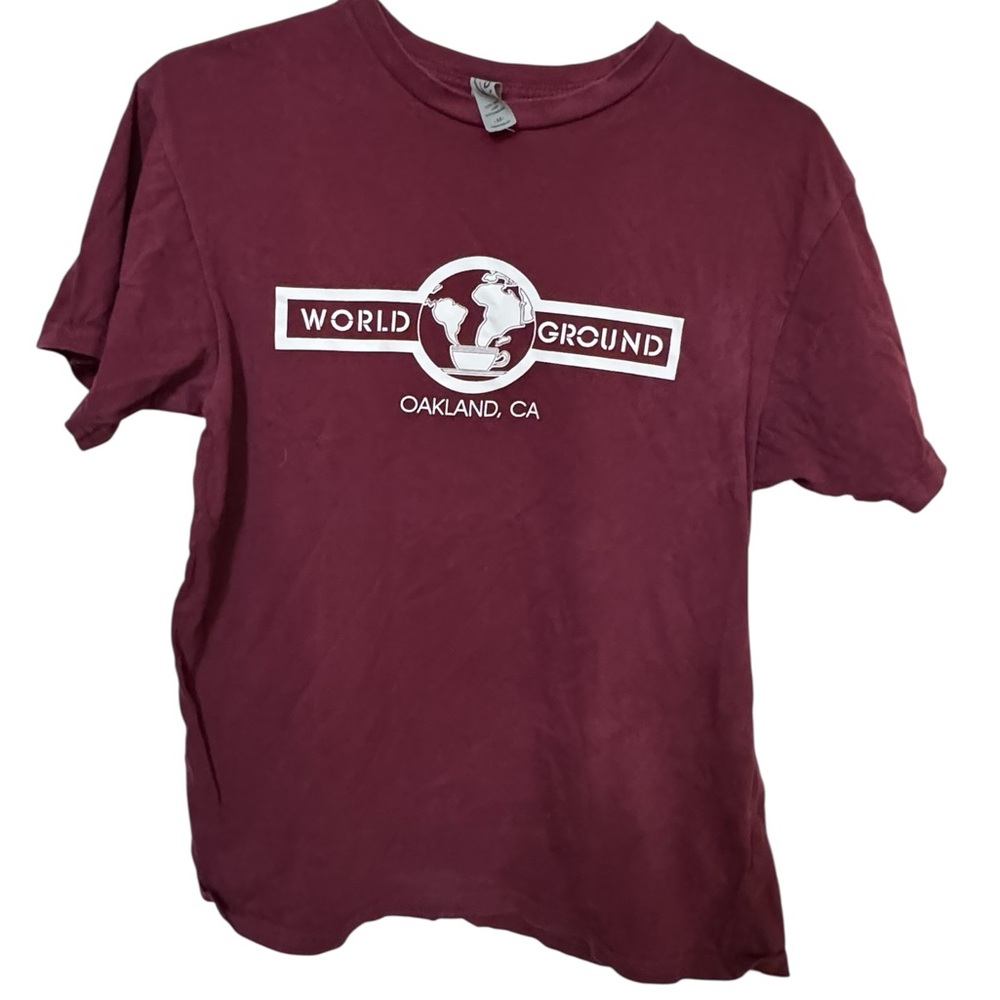 The Ground Coffee Shop Oakland CA Burgundy Women’s M T-Shirt